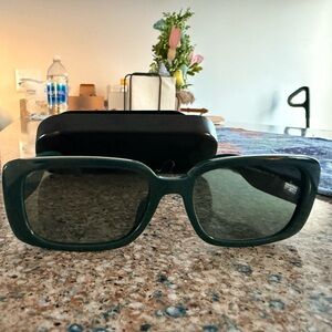 Coach Dark Green Rectangular Sunglasses